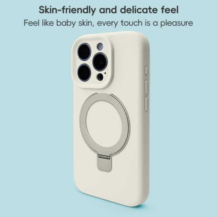 Präzisionsloch Flüssigsilikon MagSafe Metallringhalter Telefonhülle, For iPhone 16, For iPhone 15 Pro Max – Bild 5