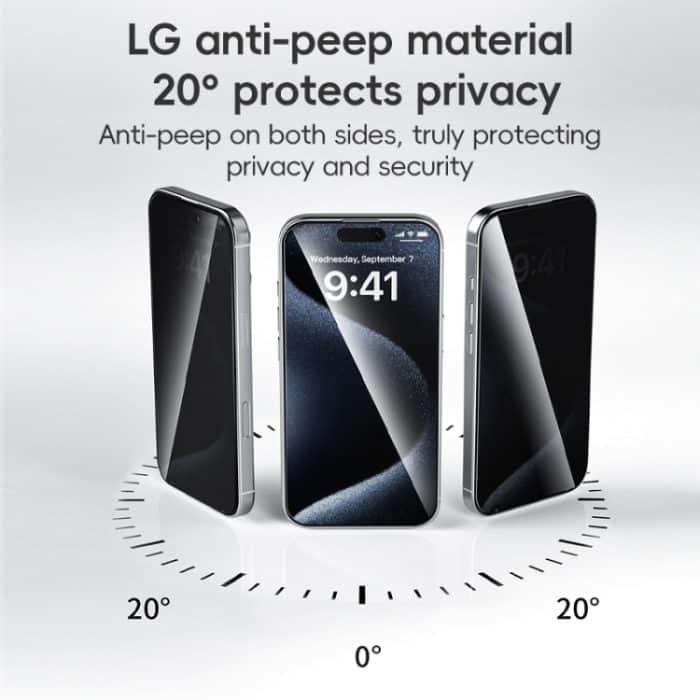 ZGA 0,33 mm 2,5D antistatische Sichtschutzfolie aus gehärtetem Glas, For iPhone 16 Pro Max, For iPhone 16 Pro, For iPhone 16 Plus, For iPhone 16 – Bild 4