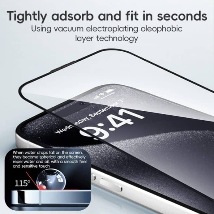 ZGA 0,33 mm 2,5D antistatische HD-Hartglasfolie, For iPhone 16 Pro Max, For iPhone 16 Pro, For iPhone 16 Plus, For iPhone 16 – Bild 7