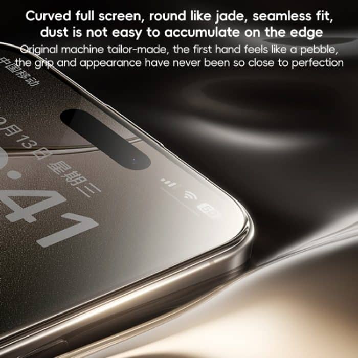 Benks Black Gold Series 3D-Wärmebiege-Vollkleber, vollflächige Abdeckung, HD-gehärteter Film, For iPhone 16 Pro Max, For iPhone 16 Pro, For iPhone 16 Plus, For iPhone 16 – Bild 4