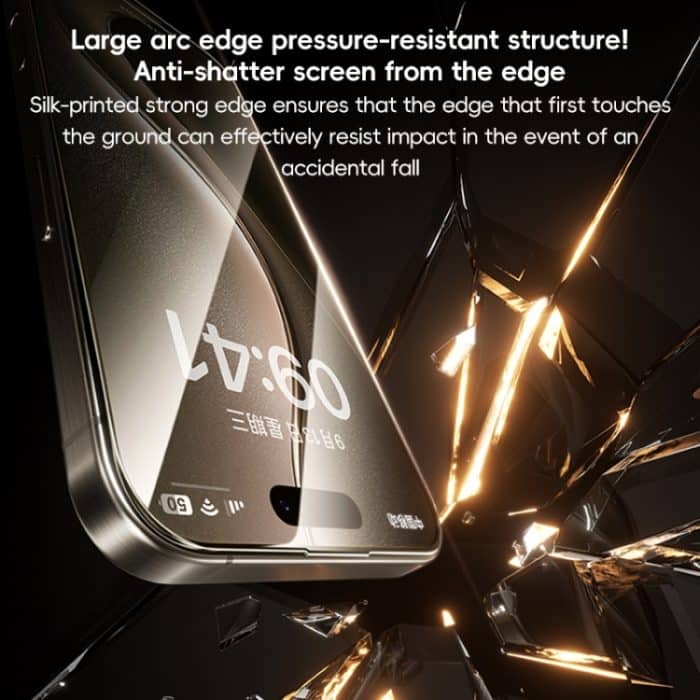 Benks Black Gold Series 3D-Wärmebiege-Vollkleber, vollflächige Abdeckung, HD-gehärteter Film, For iPhone 16 Pro Max, For iPhone 16 Pro, For iPhone 16 Plus, For iPhone 16 – Bild 5