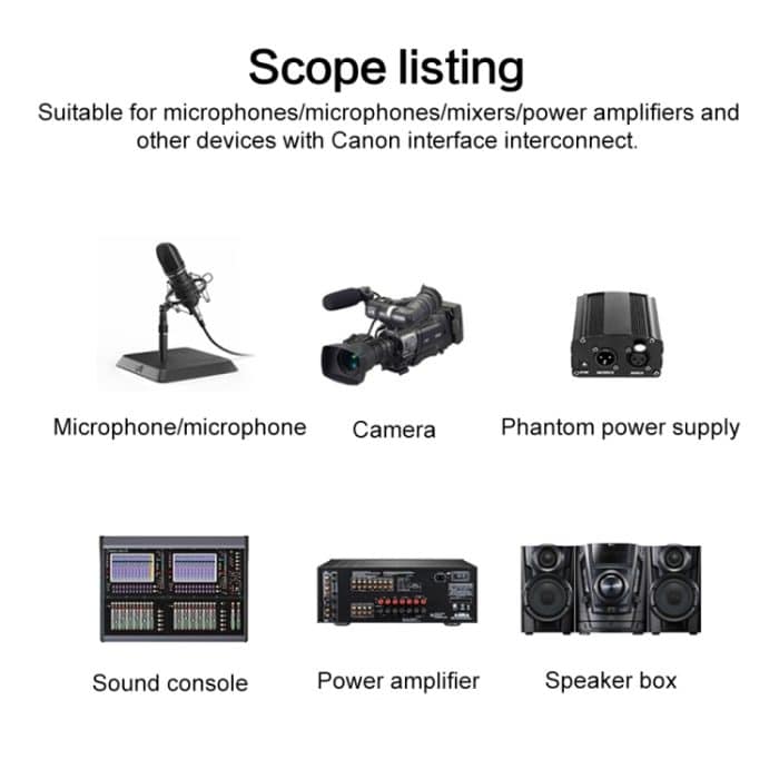 6,35 mm auf XRL Canon-Buchse, Zweikanal-Mikrofon-Audiokabel, 1m, 2m, 3m, 5m, 10m – Bild 5