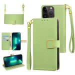 Crossbody-Telefonhülle aus Leder mit Litschi-Textur und quadratischer Schnalle, For iPhone 13 Pro Max, For iPhone 13 Pro, For iPhone 13