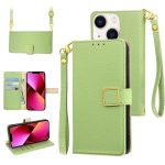 Crossbody-Telefonhülle aus Leder mit Litschi-Textur und quadratischer Schnalle, For iPhone 13 mini, For iPhone 12 / 12 Pro, For iPhone 12 Pro Max