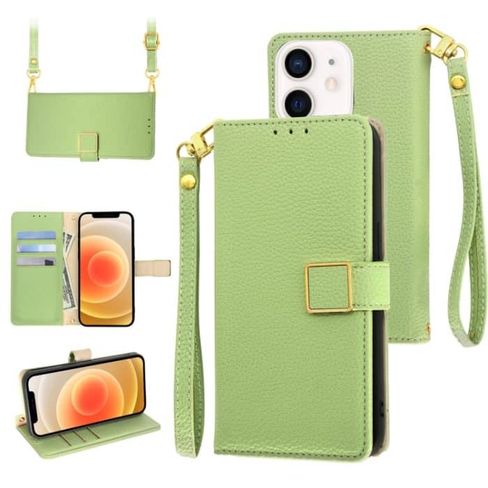 Crossbody-Telefonhülle aus Leder mit Litschi-Textur und quadratischer Schnalle, For iPhone 12 mini, For iPhone 11 Pro Max, For iPhone 11 – Bild 1
