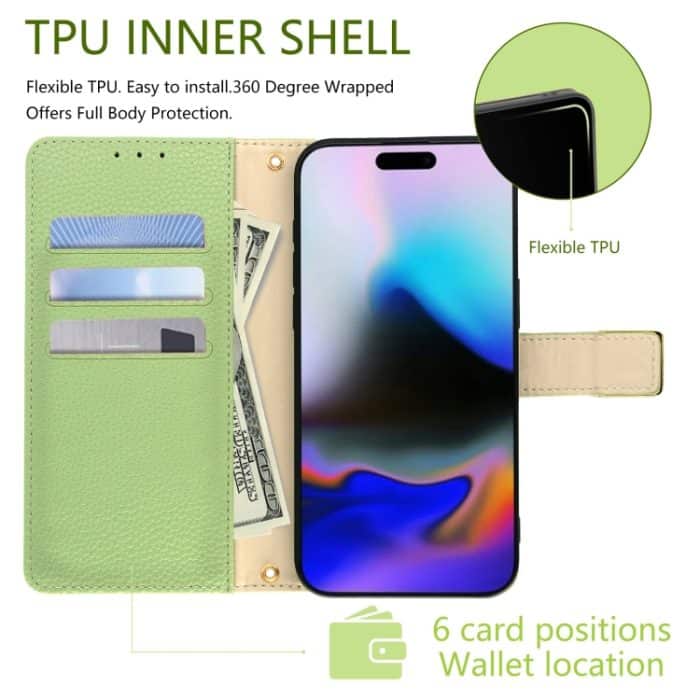 Crossbody-Telefonhülle aus Leder mit Litschi-Textur und quadratischer Schnalle, For iPhone 13 mini, For iPhone 12 / 12 Pro, For iPhone 12 Pro Max – Bild 3