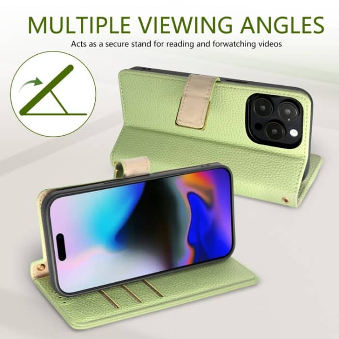 Crossbody-Telefonhülle aus Leder mit Litschi-Textur und quadratischer Schnalle, For iPhone 16 Pro Max, For iPhone 16 Pro, For iPhone 16 Plus – Bild 4