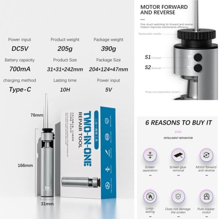 TBK 002 2 in 1 Elektrische OCA-Kleberentfernermaschine, EU Plug, US Plug – Bild 3