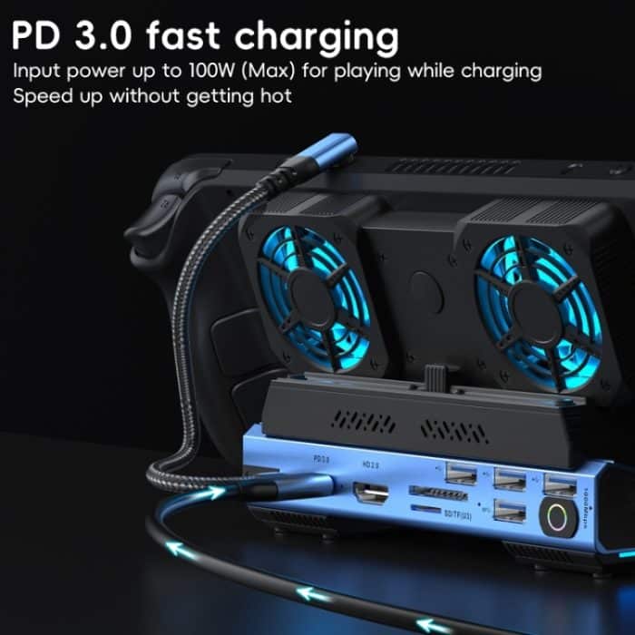 YCE-V279 10 in 1 USB-C Gaming Dock Station Festplattengehäuse mit abnehmbarem Lüfter, 10 in 1 – Bild 5