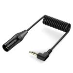 Vergoldeter Stecker, rechtwinkliges, gewickeltes Audiokabel mit Kupferkern, Länge: 0,5 m, 3.5mm to XLR Male, 3.5mm to XLR Female