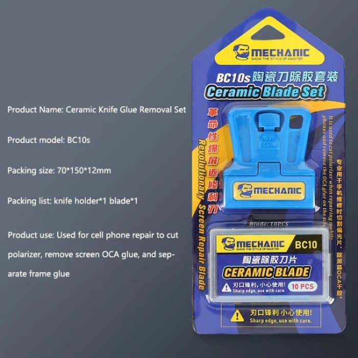 Mechanic BC10s Hochscharfer, isolierter Keramik-Klingensatz mit Klingenhalter – Bild 5