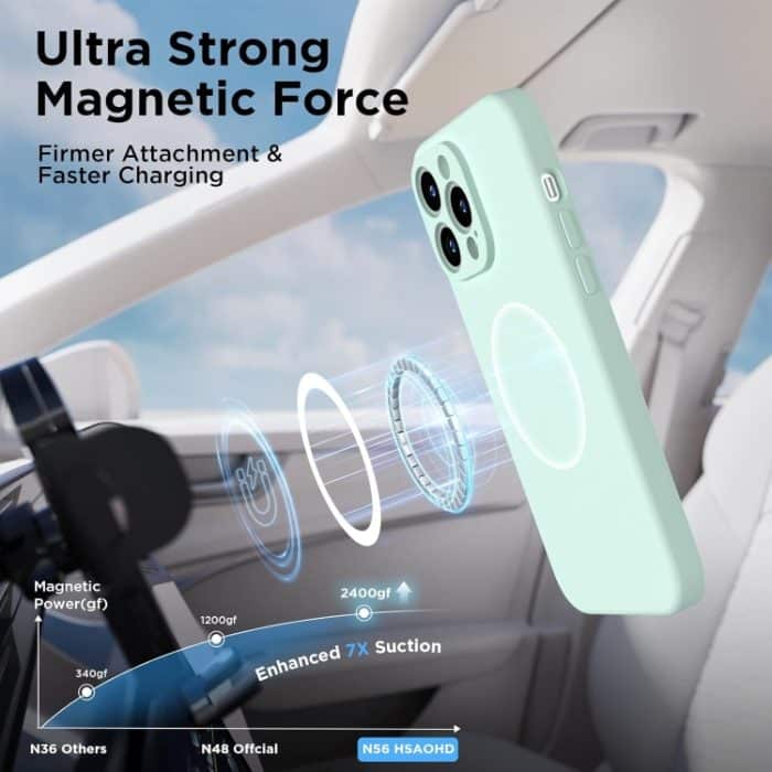 MagSafe-Telefonhülle mit Saugnapf aus Silikon und Displayschutzfolie, For iPhone 16 Pro Max, For iPhone 16 Pro, For iPhone 16 Plus – Bild 3