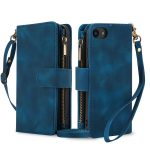 Dream 9-Karten-Reißverschluss-Geldbörse RFID-Leder-Telefonhülle mit Umhängeband, For iPhone 7 / 8 / SE 2022, For iPhone 13 Pro Max, For iPhone 13 Pro, For iPhone 13