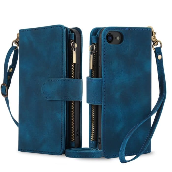 Dream 9-Karten-Reißverschluss-Geldbörse RFID-Leder-Telefonhülle mit Umhängeband, For iPhone 7 / 8 / SE 2022, For iPhone 13 Pro Max, For iPhone 13 Pro, For iPhone 13 – Bild 1