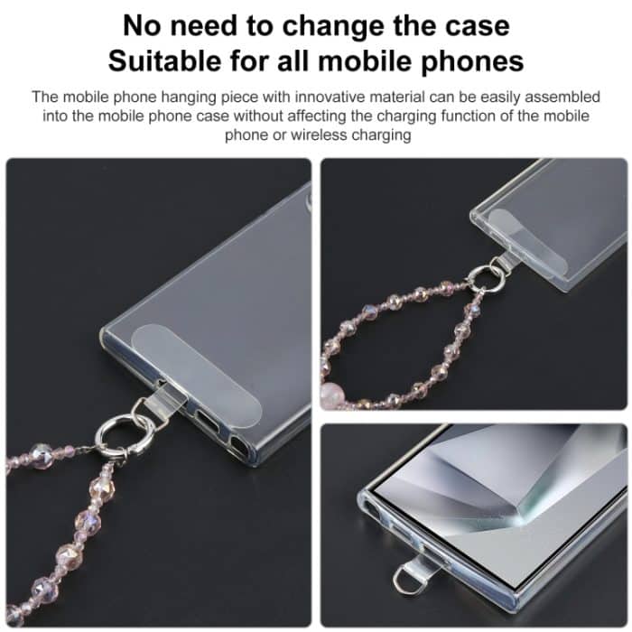 Handy Anti-Verlust Bowknot Perlenkette Kurzes Schlüsselband – Bild 3