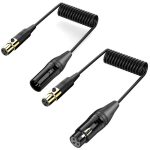 Audio-Mixer-Mini-Mikrofon, gewickeltes Audiokabel, Länge: 0,5 m, Mini XLR Female to XLR Male, Mini XLR Female to XLR Female – Bild 2