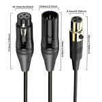 Audio-Mixer-Mini-Mikrofon, gewickeltes Audiokabel, Länge: 0,5 m, Mini XLR Female to XLR Male, Mini XLR Female to XLR Female – Bild 3