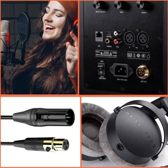 Audio-Mixer-Mini-Mikrofon, gewickeltes Audiokabel, Länge: 0,5 m, Mini XLR Female to XLR Male, Mini XLR Female to XLR Female – Bild 6