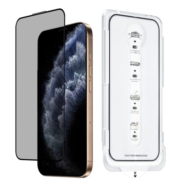 Staubfreie, einfach anzubringende Sichtschutzfolie aus gehärtetem Glas, For iPhone 11 Pro – Bild 1