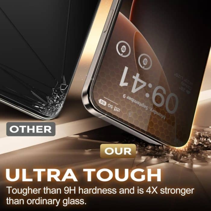 Staubfreie, einfach anzubringende Sichtschutzfolie aus gehärtetem Glas, For iPhone 11 Pro – Bild 6