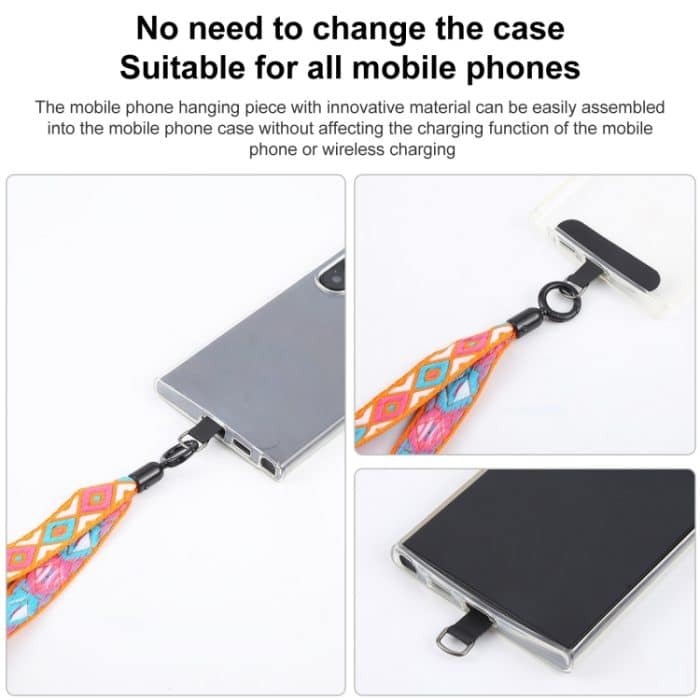 Anti-Verlust-Handgelenkband im Retro-Ethno-Stil, kurzes Umhängeband für Mobiltelefone – Bild 3