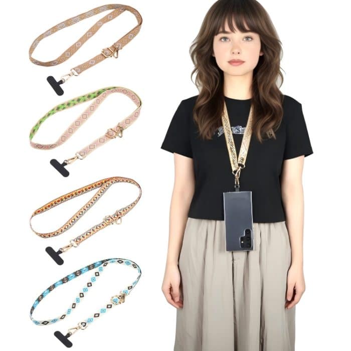 Retro Ethno-Stil Crossbody langes Umhängeband Handy Anti-Verlust Umhängeband – Bild 2