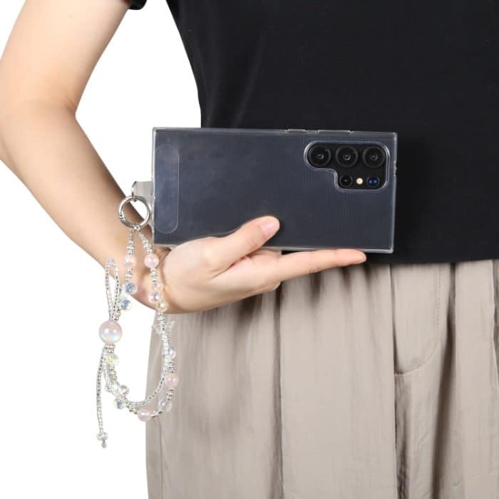 Kurzes Schlüsselband mit Kristallperlen und Anti-Verlust-Handykette – Bild 2