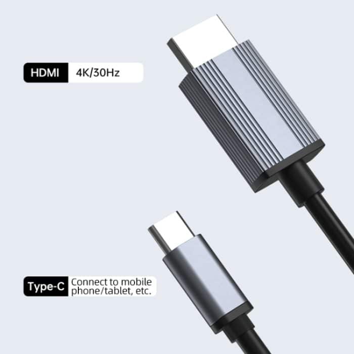 L17 USB-C / Typ-C zu HDMI Konvertierungskabel HD Gleiche Bildschirm Adapter Kabel, L17 Type-C to HDMI – Bild 4