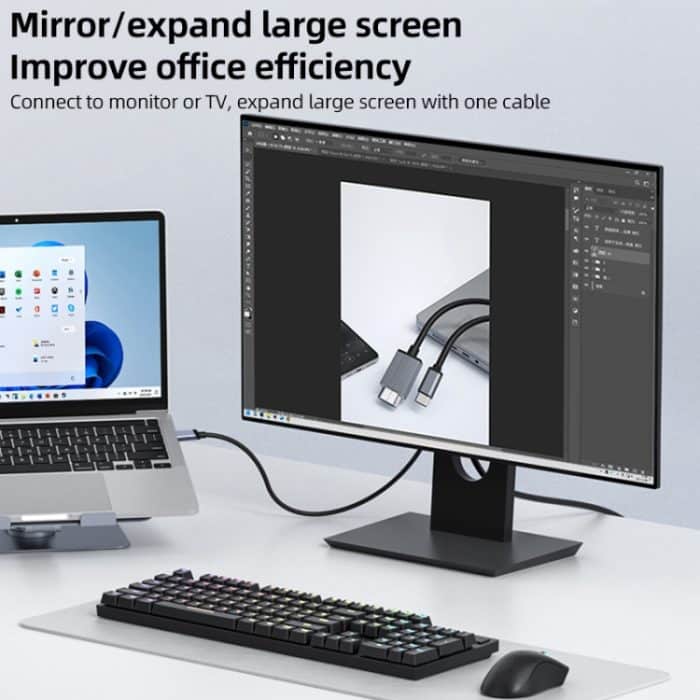 L17 USB-C / Typ-C zu HDMI Konvertierungskabel HD Gleiche Bildschirm Adapter Kabel, L17 Type-C to HDMI – Bild 5