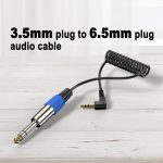 Gewickeltes 6,35-mm-Audiokabel für Gitarrenlautsprecher, Länge: 0,5 m, 6.5mm to 3.5mm Elbow – Bild 5