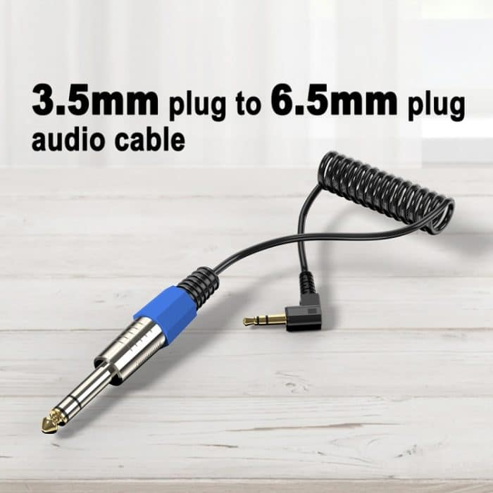 Gewickeltes 6,35-mm-Audiokabel für Gitarrenlautsprecher, Länge: 0,5 m, 6.5mm to 3.5mm Elbow – Bild 5
