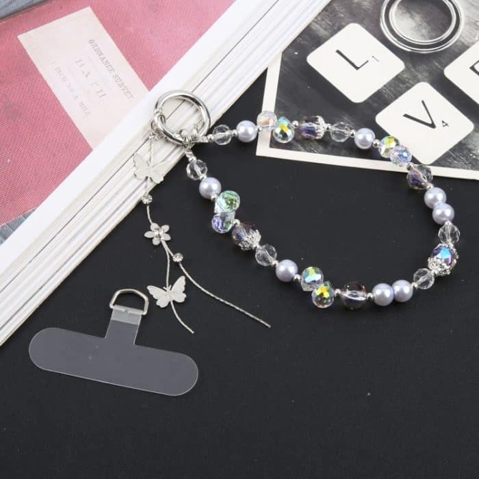 Legierung Schmetterling Perlen Armband Anti-Lost Telefon Kurze Lanyard – Bild 3