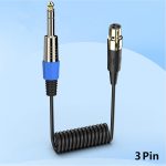 Stereo-Mikrofon-Aux-Audiokabel, Spiral-Adapterkabel, Länge: 0,5 m, Mini 3 Pin XLR to 6.35mm, Mini 4 Pin XLR to 6.35mm – Bild 7