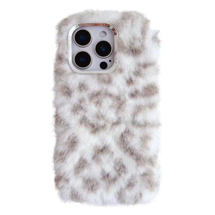 Plüsch-TPU-Telefonhülle mit Leopardenmuster, For iPhone 16 Pro Max, For iPhone 16 Pro, For iPhone 16 Plus, For iPhone 16, For iPhone 15 Pro Max, For iPhone 15 Pro – Bild 1