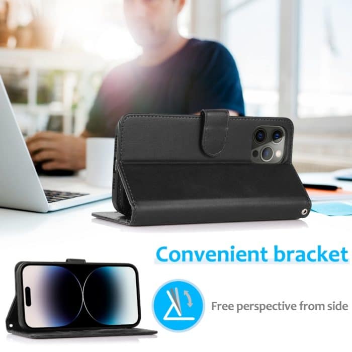 Abnehmbare 2-in-1-Lederhülle mit magnetischer Rückseite und Kalbsstruktur, For iPhone 15 Pro Max, For iPhone 15 Pro, For iPhone 15 Plus, For iPhone 15 – Bild 8