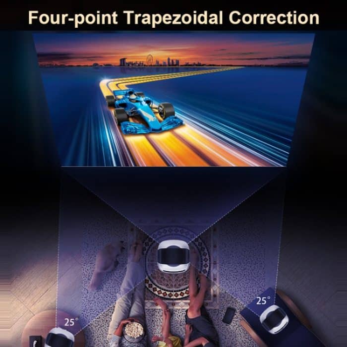 T-2 1920 x 1080P 240ANSI HiSilicon 352 Android 9.0 Tragbarer Projektor, US Plug, UK Plug, EU Plug – Bild 8