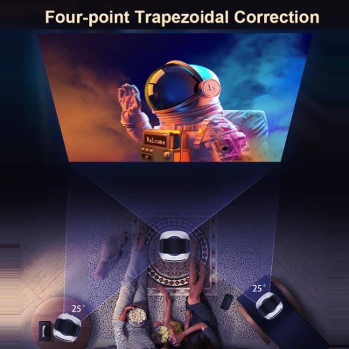 TS-2 1920 x 1080P 240ANSI HiSilicon 352 Android 9.0 Teleskopprojektor, US Plug, UK Plug, EU Plug – Bild 7