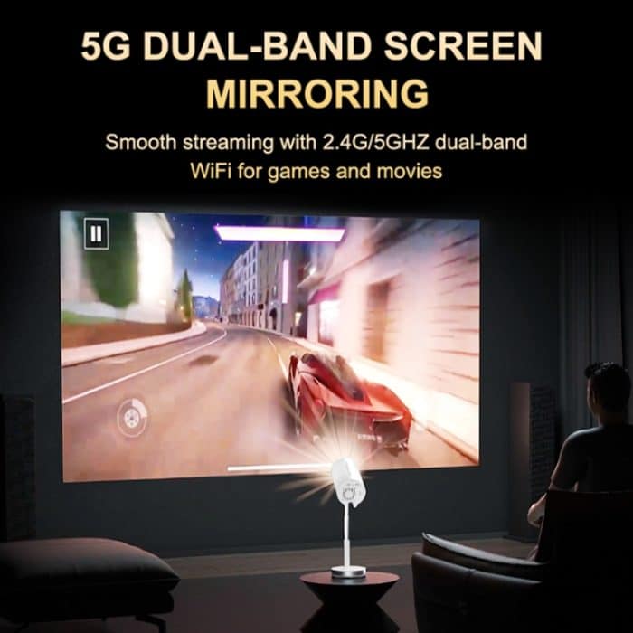 TS-3 1280x720P 260ANSI HiSilicon 352 Android 9.0 Teleskopprojektor, US Plug, UK Plug, EU Plug – Bild 6