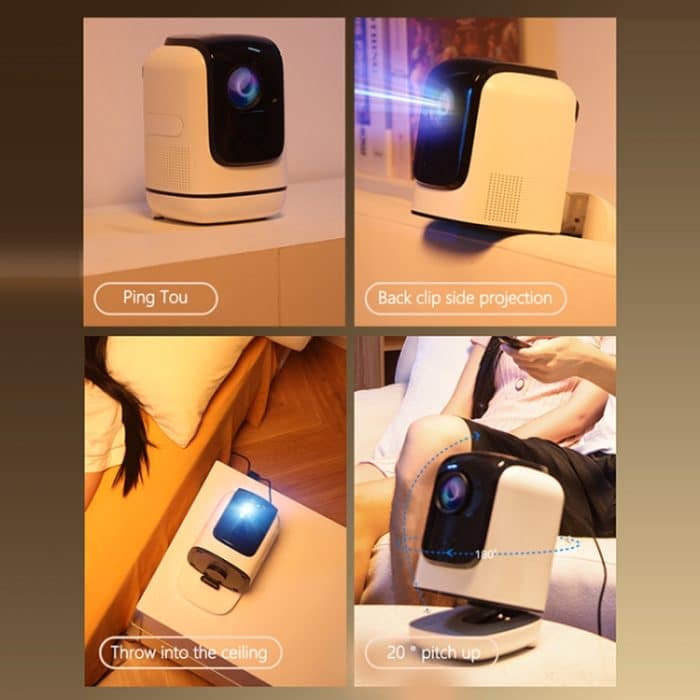 TZ-1 1080P 280ANSI HiSilicon 352 Android 9.0 Faltbarer PTZ-Standprojektor, US Plug, UK Plug, EU Plug – Bild 4