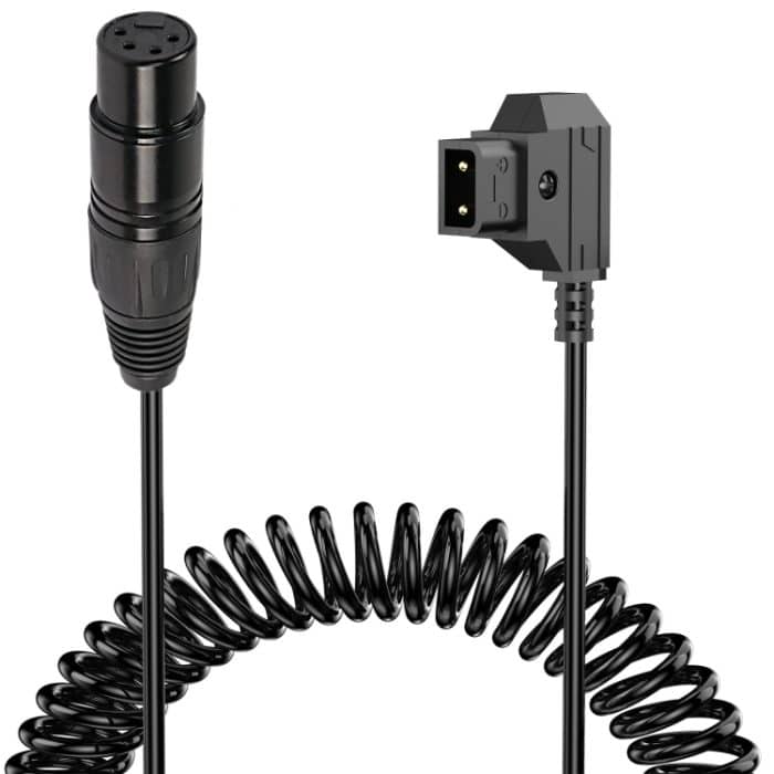 Kamera-Monitor-Stromversorgungskabel, Spiral-Adapterkabel, Länge: 1,5 m, D-Tap to XLR 4 Pin – Bild 1