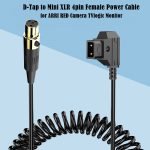 Spiral-Adapterkabel für die Stromversorgung des Kameramonitors, Länge: 1,5 m, D-Tap to Mini XLR 4 Pin Female – Bild 5