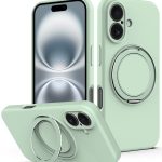 MagSafe-Telefonhülle aus flüssigem Silikon mit drehbarem Halter, For iPhone 16, For iPhone 15 Pro Max, For iPhone 15 Pro, For iPhone 15 Plus