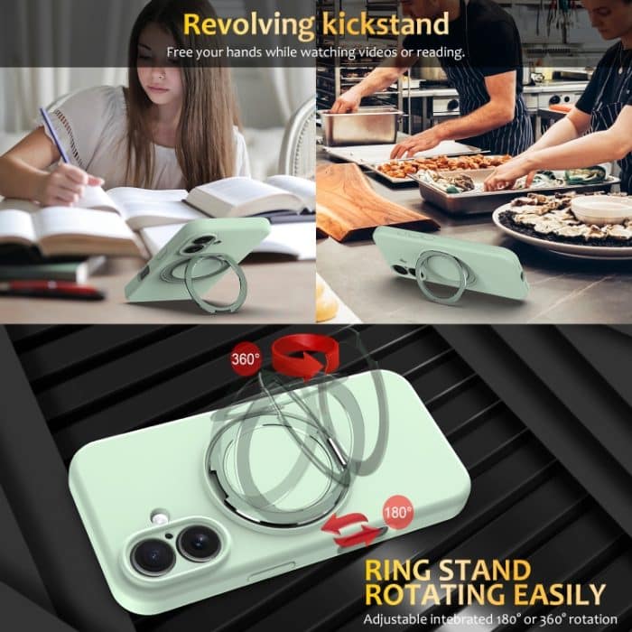 MagSafe-Telefonhülle aus flüssigem Silikon mit drehbarem Halter, For iPhone 16, For iPhone 15 Pro Max, For iPhone 15 Pro, For iPhone 15 Plus – Bild 6