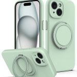 MagSafe-Telefonhülle aus flüssigem Silikon mit drehbarem Halter, For iPhone 15, For iPhone 14 Plus, For iPhone 14, For iPhone 14 Pro