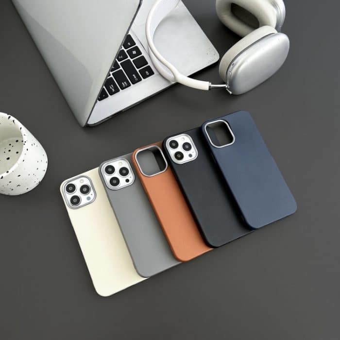 Litschi-Muster Silber Rand Kamera Rahmen Material Telefon Fall, For iPhone SE 2022 / SE 2020, For iPhone 13 Pro Max, For iPhone 13 Pro, For iPhone 13 – Bild 2