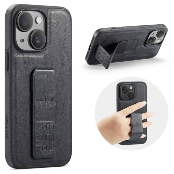 EDA007281308A.jpg Fierre Shann Ölwachs-Telefonhülle aus Rindsleder mit Halterung auf der Rückseite, For iPhone 15, For iPhone 14 Plus, For iPhone 14, For iPhone 14 Pro – Bild 1