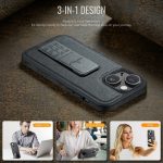 Fierre Shann Ölwachs-Telefonhülle aus Rindsleder mit Halterung auf der Rückseite, For iPhone 15, For iPhone 14 Plus, For iPhone 14, For iPhone 14 Pro – Bild 2