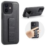 Fierre Shann Ölwachs-Telefonhülle aus Rindsleder mit Halterung auf der Rückseite, For iPhone 12 / 12 Pro, For iPhone 12 Pro Max