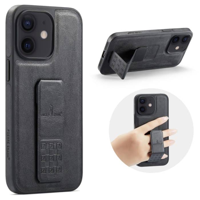 Fierre Shann Ölwachs-Telefonhülle aus Rindsleder mit Halterung auf der Rückseite, For iPhone 12 / 12 Pro, For iPhone 12 Pro Max – Bild 1