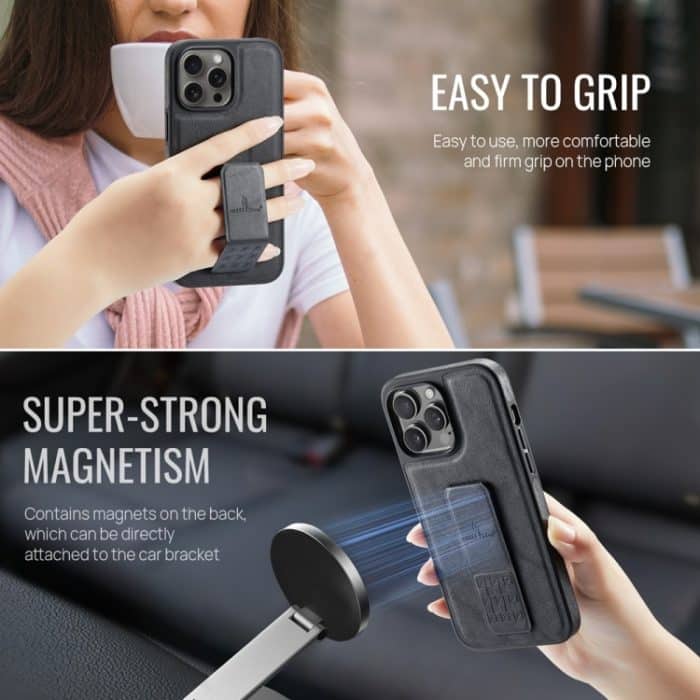 Fierre Shann Ölwachs-Telefonhülle aus Rindsleder mit Halterung auf der Rückseite, For iPhone 12 / 12 Pro, For iPhone 12 Pro Max – Bild 3